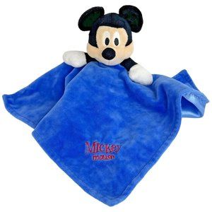 Disney Baby Kids Preferred Mickey Mouse Lovey Blue Satin Back Security Blanket